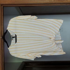 Lane Bryant Stripe Lightweight Tie Front Top